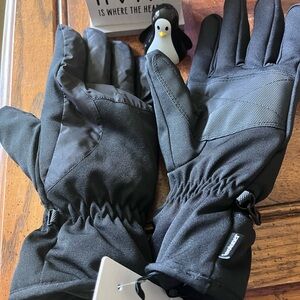 Isotoner- Black Waterproof Winter Gloves